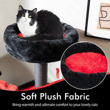 Gothic Cat Tree Tall Cat Tower 6-Tier Cat Activity Center with Coffin Bed