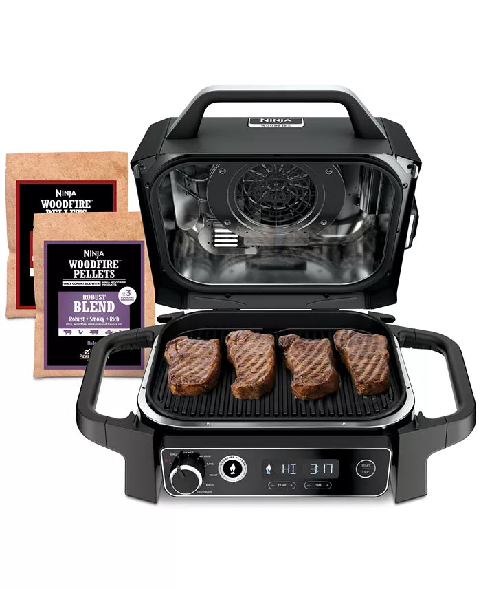 Ninja Woodfire Outdoor Grill & Smoker, 7-in-1 Master Grill, BBQ Smoker and Air Fryer with Woodfire Technology - OG701
