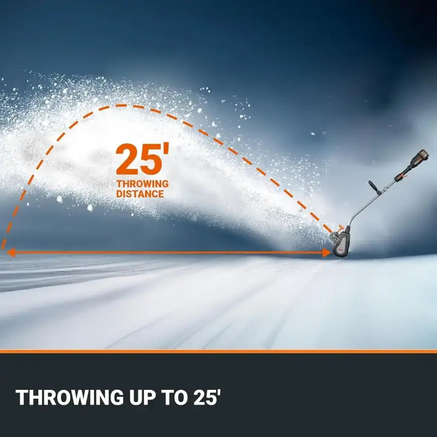 WORX - Nitro 40V 12'' Cordless Snow Thrower, Electric Snow Shovel, 4-Car Driveway, (2 X 4.0 Ah Battery & Charger Included) - Black
