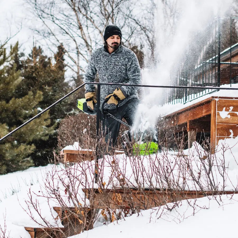 Greenworks - 80V 12” Cordless Brushless Snow Shovel with 2.0 Ah Battery and Rapid Charger - Black/Green