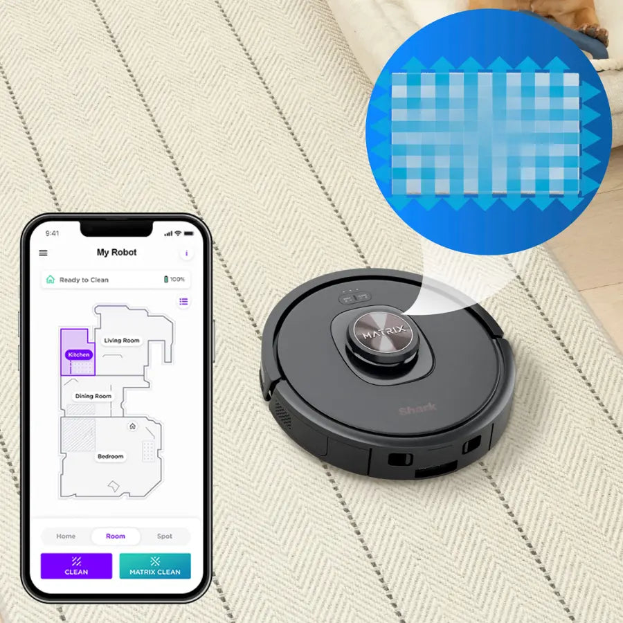Matrix Self-Emptying Robot Vacuum with Precision Home Mapping and Extended Runtime, Wi-Fi Connected - Black